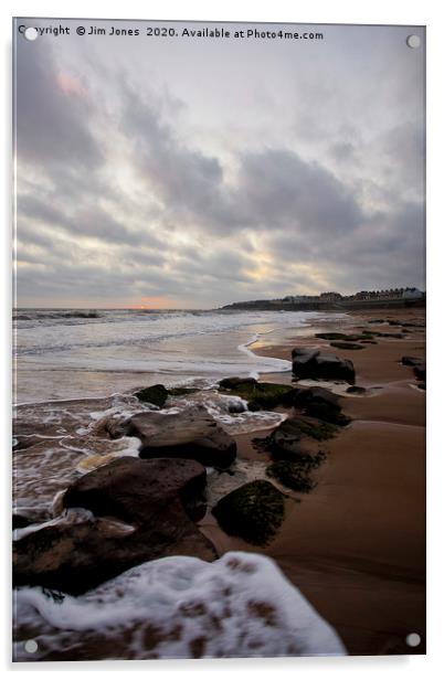 Sunrise over the beach at Whitley Bay Acrylic by Jim Jones