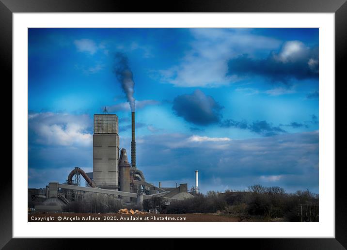 A Working Cement Plant Framed Mounted Print by Angela Wallace