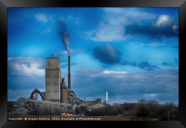 A Working Cement Plant Framed Print by Angela Wallace