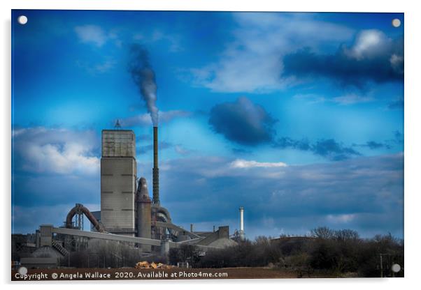 A Working Cement Plant Acrylic by Angela Wallace