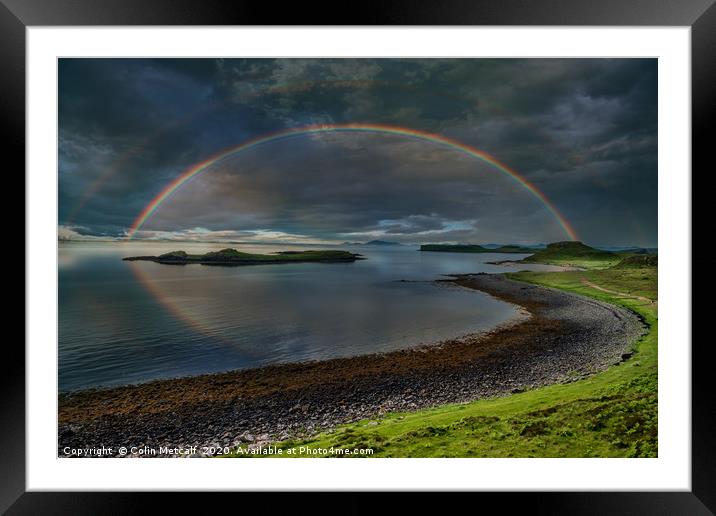 Rainbow Over Skye Framed Mounted Print by Colin Metcalf