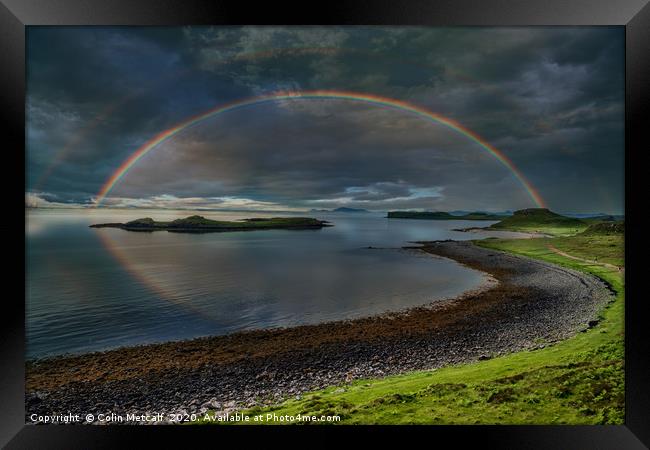 Rainbow Over Skye Framed Print by Colin Metcalf