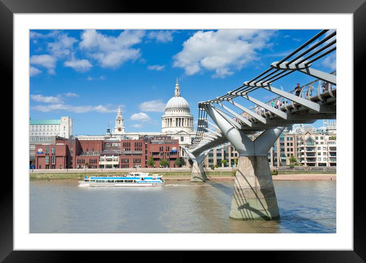 The London Millennium Footbridge Framed Mounted Print by Andrew Sharpe