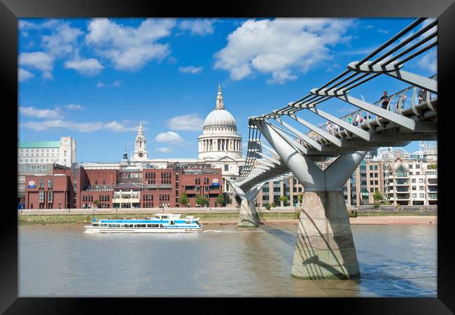 The London Millennium Footbridge Framed Print by Andrew Sharpe