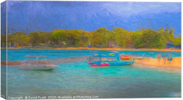 Caribbean Island Art Panorama Canvas Print by David Pyatt
