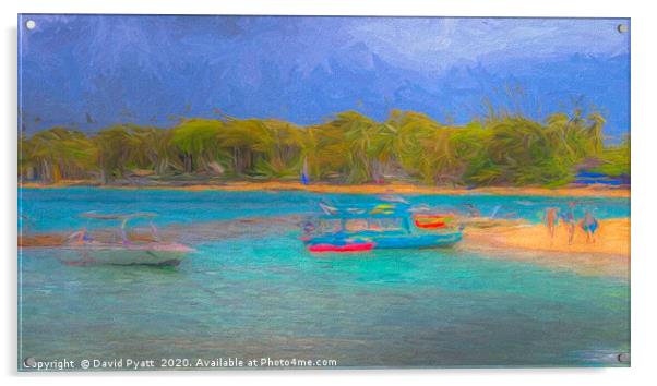 Caribbean Island Art Panorama Acrylic by David Pyatt