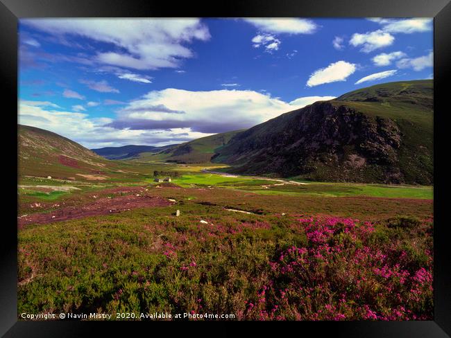 A view of Glen Esk, Scotland Framed Print by Navin Mistry