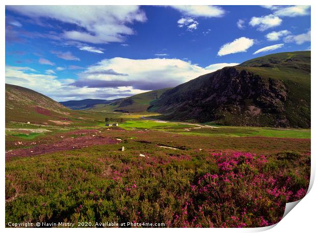 A view of Glen Esk, Scotland Print by Navin Mistry