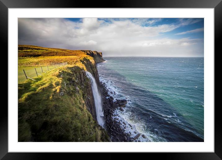 The Mealt Falls, and Kilt Rock, Isle of Skye, Scot Framed Mounted Print by Andrew Sharpe