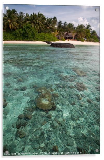 Coral Reef at Maldivian Island Acrylic by Jenny Rainbow