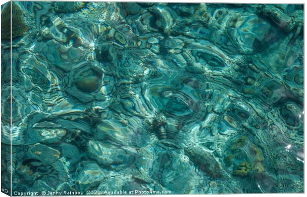 Blue Water over Coral Reef Canvas Print by Jenny Rainbow