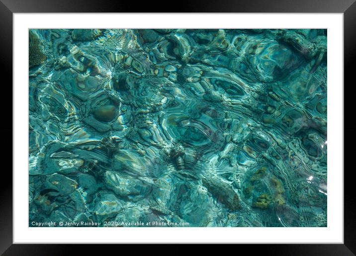 Blue Water over Coral Reef Framed Mounted Print by Jenny Rainbow