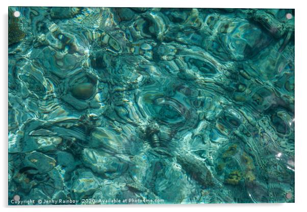 Blue Water over Coral Reef Acrylic by Jenny Rainbow