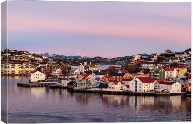 Kristiansund, Norway, at Dusk Canvas Print by Wendy Williams CPAGB