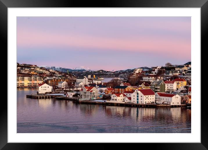 Kristiansund, Norway, at Dusk Framed Mounted Print by Wendy Williams CPAGB