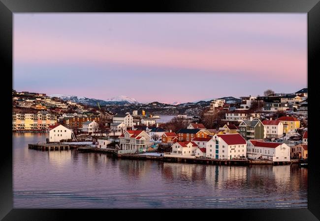 Kristiansund, Norway, at Dusk Framed Print by Wendy Williams CPAGB