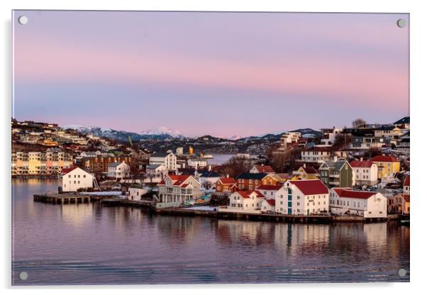 Kristiansund, Norway, at Dusk Acrylic by Wendy Williams CPAGB