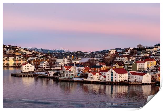 Kristiansund, Norway, at Dusk Print by Wendy Williams CPAGB
