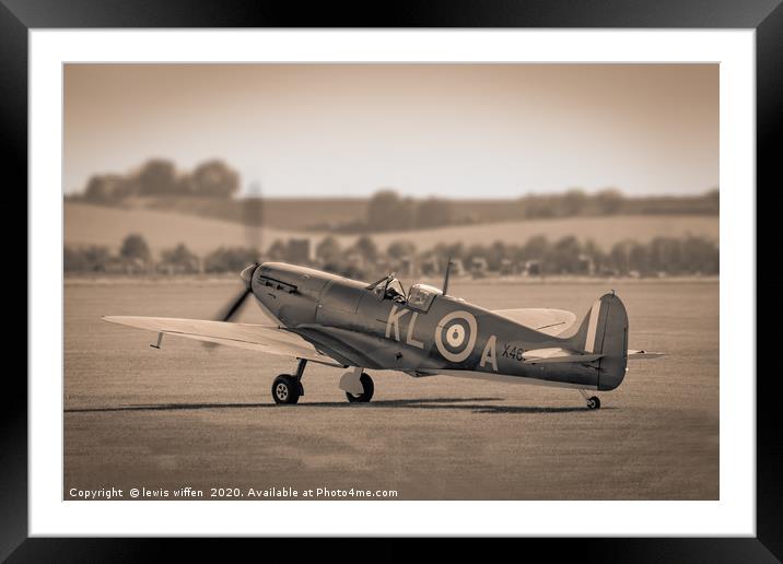 Warming up the spitfire Framed Mounted Print by Lewis Wiffen