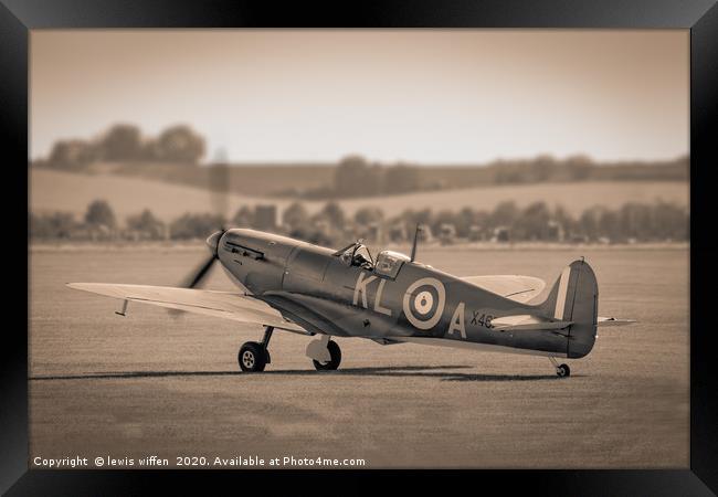 Warming up the spitfire Framed Print by Lewis Wiffen