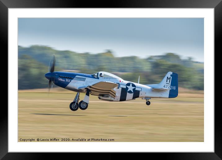 Mustang landing Framed Mounted Print by Lewis Wiffen