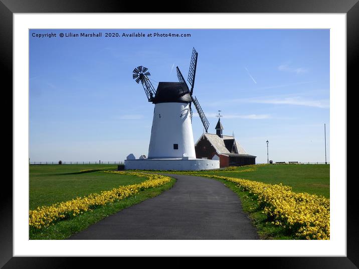 Lytham Windmill in Spring.  Framed Mounted Print by Lilian Marshall
