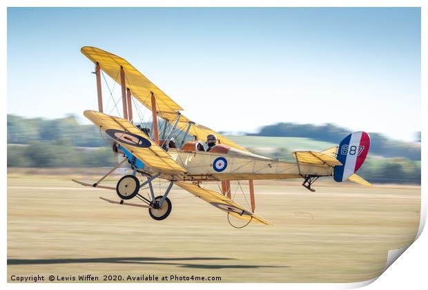 Royal Aircraft Factory BE2c 687 Print by Lewis Wiffen