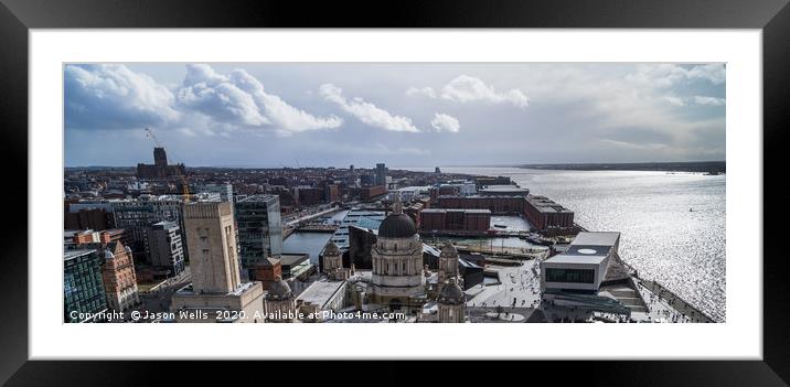 Liverpool waterfront letterbox crop Framed Mounted Print by Jason Wells