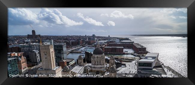 Liverpool waterfront letterbox crop Framed Print by Jason Wells