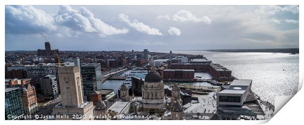 Liverpool waterfront letterbox crop Print by Jason Wells