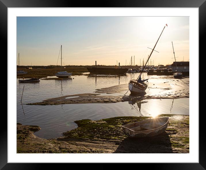 Boats at Sunset Leigh on Sea Framed Mounted Print by Gary Lane