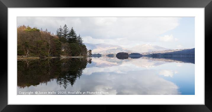 Derwent Water reflections Framed Mounted Print by Jason Wells