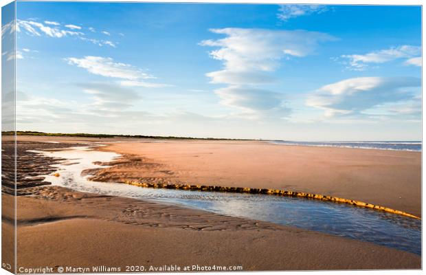 Ebbing Tide, Gibraltar Point Canvas Print by Martyn Williams