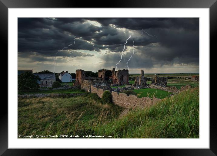 Storm Brewing Over Holy Island Framed Mounted Print by David Smith