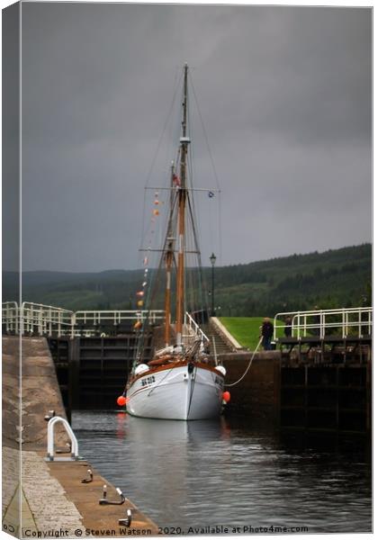 Caledonian Canal Canvas Print by Steven Watson