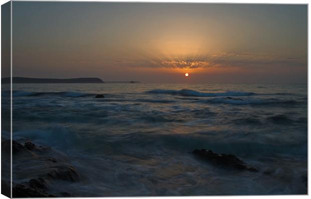 Sunrise at Portscatho Canvas Print by Pete Hemington