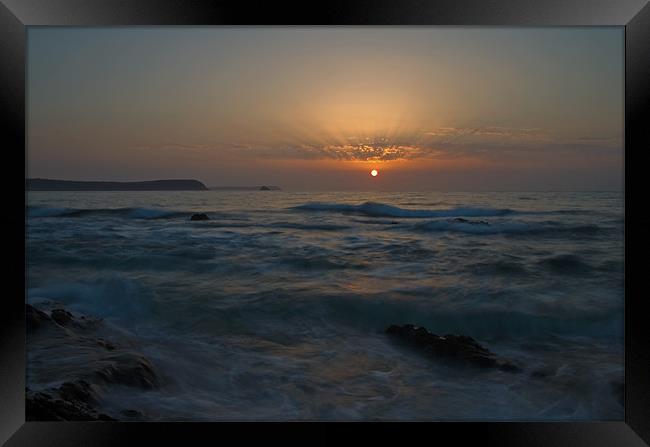 Sunrise at Portscatho Framed Print by Pete Hemington