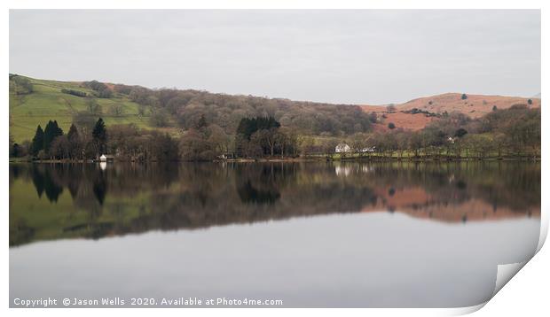 Reflections on Coniston Water Print by Jason Wells