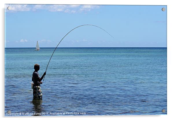 Fishermans Rod Acrylic by Matthew Bates