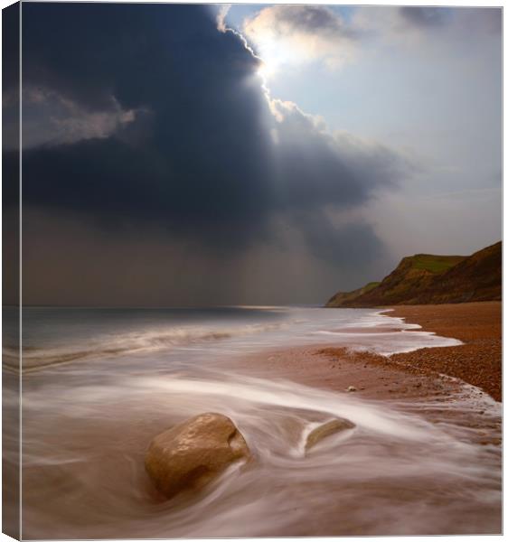 Eype Silver Lining Canvas Print by David Neighbour