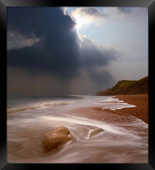 Eype Silver Lining Framed Print by David Neighbour