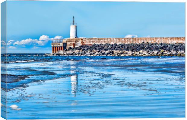 Girvan Lighthouse Canvas Print by Valerie Paterson