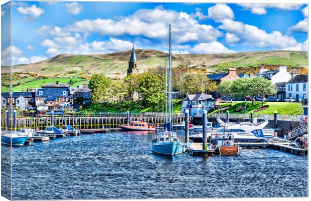 Girvan Harbour Canvas Print by Valerie Paterson