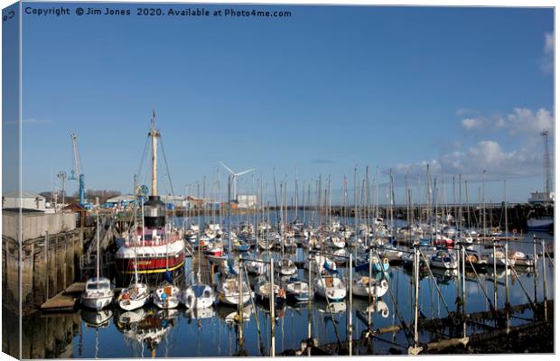The Marina at South Harbour, Blyth, Northumberland Canvas Print by Jim Jones