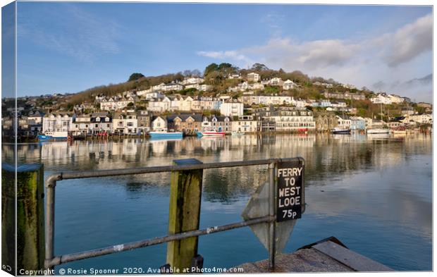 Ferry over The River Looe in South East Cornwall  Canvas Print by Rosie Spooner
