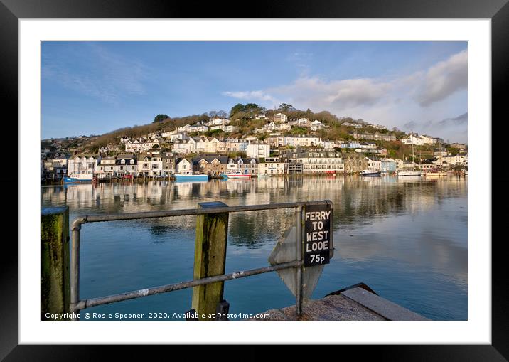 Ferry over The River Looe in South East Cornwall  Framed Mounted Print by Rosie Spooner