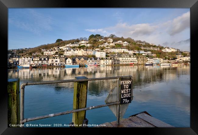 Ferry over The River Looe in South East Cornwall  Framed Print by Rosie Spooner