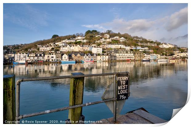 Ferry over The River Looe in South East Cornwall  Print by Rosie Spooner