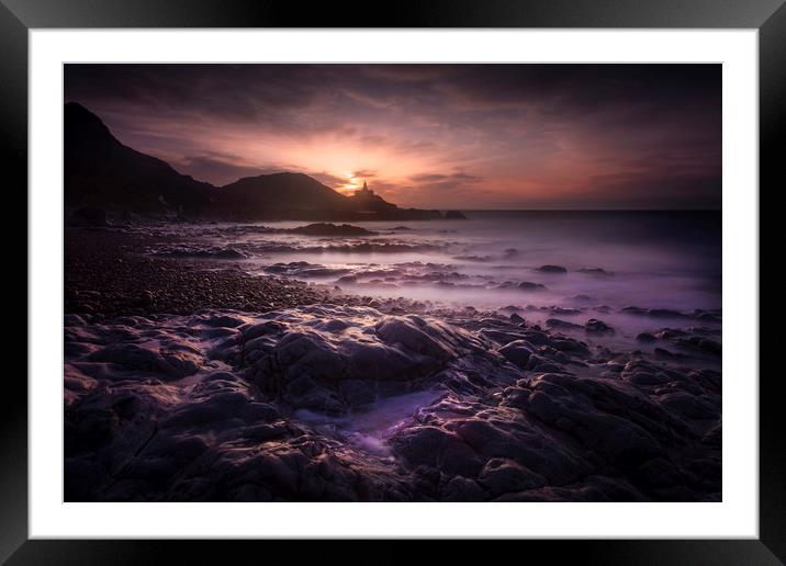 Daybreak at Bracelet Bay Framed Mounted Print by Leighton Collins