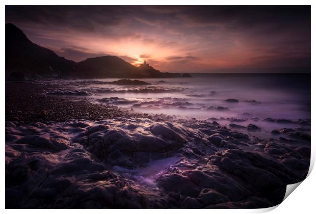 Daybreak at Bracelet Bay Print by Leighton Collins